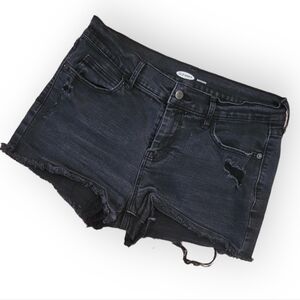 Old Navy Womens Size 8 Black Distressed Denim Shorts